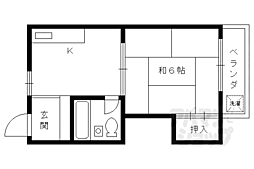 サンハイツ神足 1Kの間取図画像