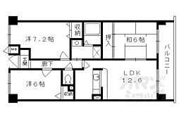 デミューズ・木幡 3LDKの間取図画像