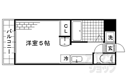 フローレンス伏見 1Kの間取図画像