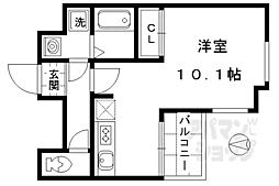 サザン桃山御陵 ワンルームの間取図画像