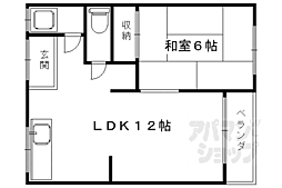 第一山本荘 1LDKの間取図画像