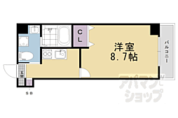 サクシード伏見京橋 1Kの間取図画像