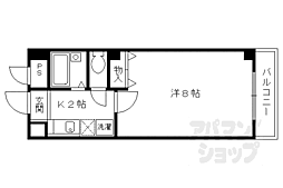 ユーロモダンビル 1Kの間取図画像