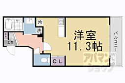 Requie深草 ワンルームの間取図画像