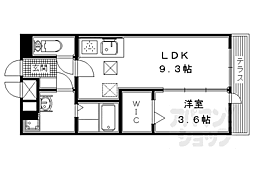 シンフォニー久津川 1LDKの間取図画像