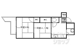 本町マンション 2DKの間取図画像
