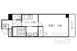 ドムスタレイア石田大受 1Kの間取図画像