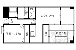 クレアジオーネ伏見 2LDKの間取図画像