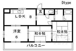 エクセレント墨染 3LDKの間取図画像