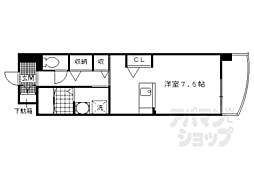エグゼヴィラウェスト ワンルームの間取図画像