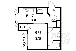 エミネンス桃栄 1DKの間取図画像
