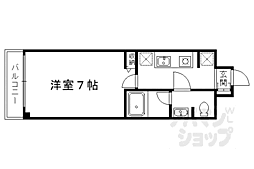 ガーネットレジデンス伏見稲荷 1Kの間取図画像