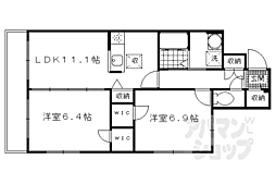 シャーメゾン伏水 2LDKの間取図画像