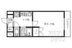 グレイス春日森 1Kの間取図画像