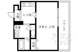 アンプルールフェール椋 1Kの間取図画像