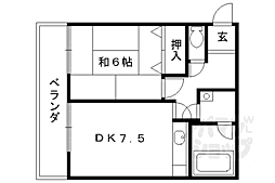 マンション松村 1DKの間取図画像