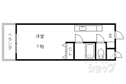 ノアーズアーク観月橋 1Kの間取図画像