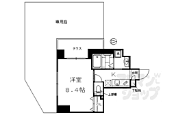 ベラジオ京都烏丸十条 1Kの間取図画像