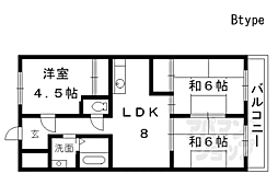 エクセレント墨染 2LDKの間取図画像