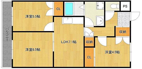 コンフォルト芝町 302｜兵庫県三木市芝町(賃貸マンション3LDK・3階・55.82㎡)の写真 その2