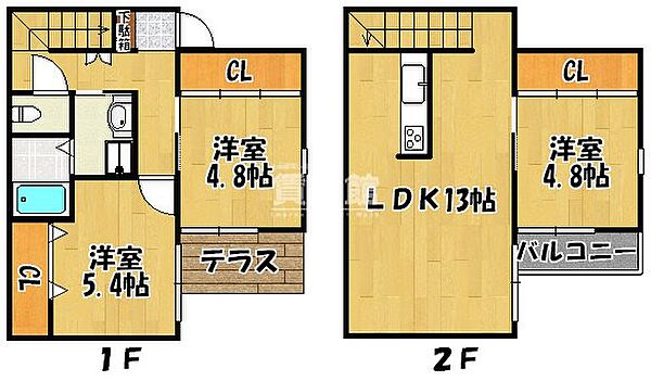 ブリッジビュー B2｜兵庫県神戸市西区玉津町出合(賃貸テラスハウス3LDK・1階・70.07㎡)の写真 その2