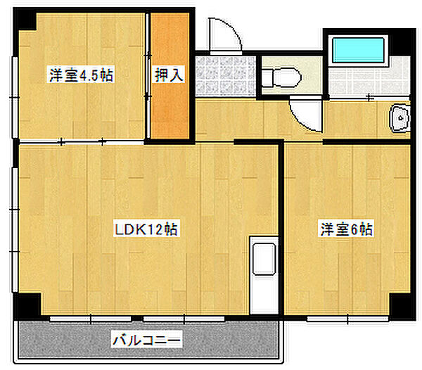 福田ハイツ 302｜兵庫県神戸市垂水区福田2丁目(賃貸マンション2LDK・3階・48.27㎡)の写真 その2