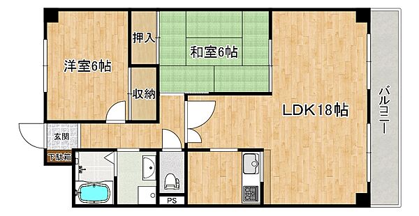 プラザインペリアル 503｜兵庫県神戸市東灘区本庄町1丁目(賃貸マンション2LDK・5階・65.52㎡)の写真 その2