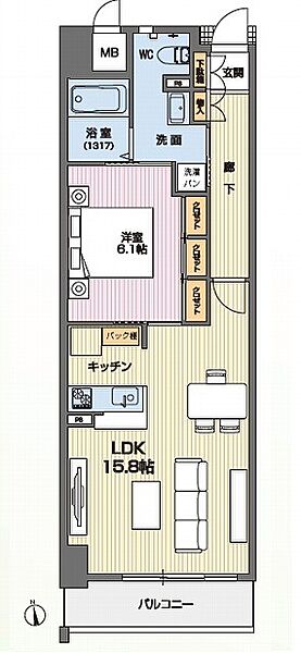 キャッスルコート博労町 301｜兵庫県姫路市博労町(賃貸マンション1LDK・3階・53.86㎡)の写真 その2