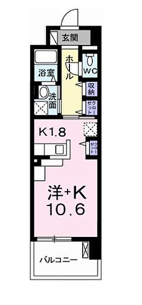 クレール姫路 804｜兵庫県姫路市船橋町5丁目(賃貸マンション1R・8階・30.96㎡)の写真 その2