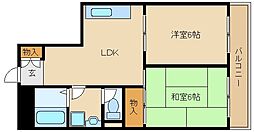 ベリオ武庫 2LDKの間取図画像