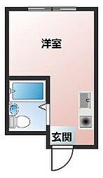 ル・ファール山手 ワンルームの間取図画像