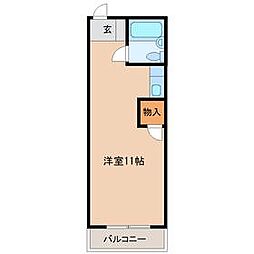 小西ハイツ ワンルームの間取図画像