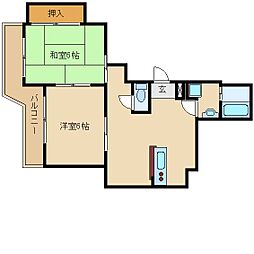 ファースト武庫之荘 2LDKの間取図画像