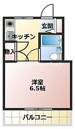 サンハイム立花 ワンルームの間取図画像