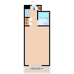 トレンディ立花 1Kの間取図画像
