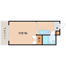 カサクレモナ東棟 1Kの間取図画像
