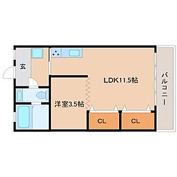 武富レジデンス 1LDKの間取図画像