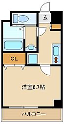 Luxe尼崎west 1Kの間取図画像
