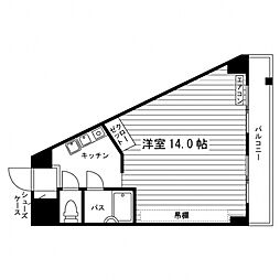 グランシャリオ塚口 3階1Kの間取り