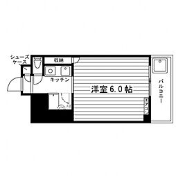 ベラッジオ上新庄 1Kの間取図画像