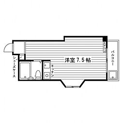 城戸マンション ワンルームの間取図画像