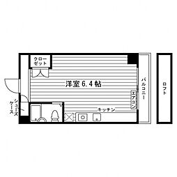 アカデミーコート鶴見 ワンルームの間取図画像