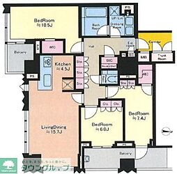 ブランズ千代田富士見 12階3LDKの間取り