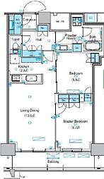 パークアクシス豊洲キャナル 17階2SDKの間取り