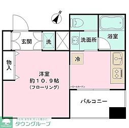 Ｂｌｏｓｓｏｍ　Ｔｓｕｋｕｄａ 2階ワンルームの間取り