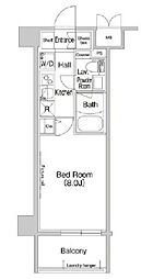 コンフォリア新宿 7階ワンルームの間取り