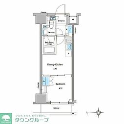 ルフォンプログレ門前仲町マークス 11階1DKの間取り
