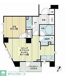 リビオレゾン小石川 2階1LDKの間取り