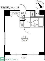 岡田ビル 5階1Kの間取り