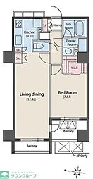 レグノ・グランデ一番町タワー 15階1LDKの間取り